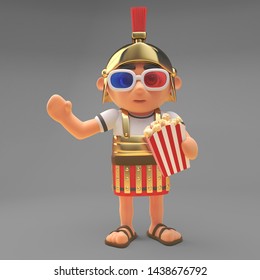 Roman Centurion Soldier Eating Popcorn Wearing Stock Illustration ...